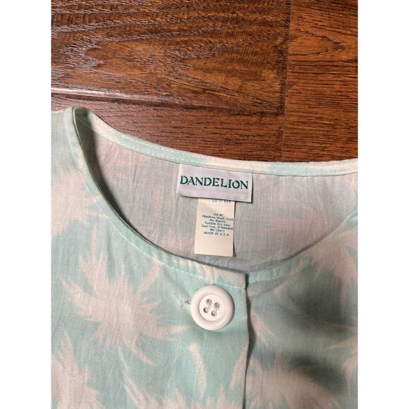 Vintage Clothing One Piece Jumper White Palm Trees on Baby Blue Medium Dandelion - Picture 2 of 11